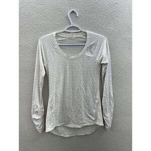 Calia by Carrie Underwood Womens Top Size XS White Pink Striped Long Sleeve